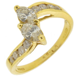 Marquise Diamond 2st Ring - Click Image to Close